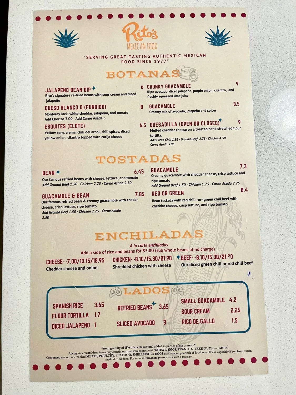 Menu 1