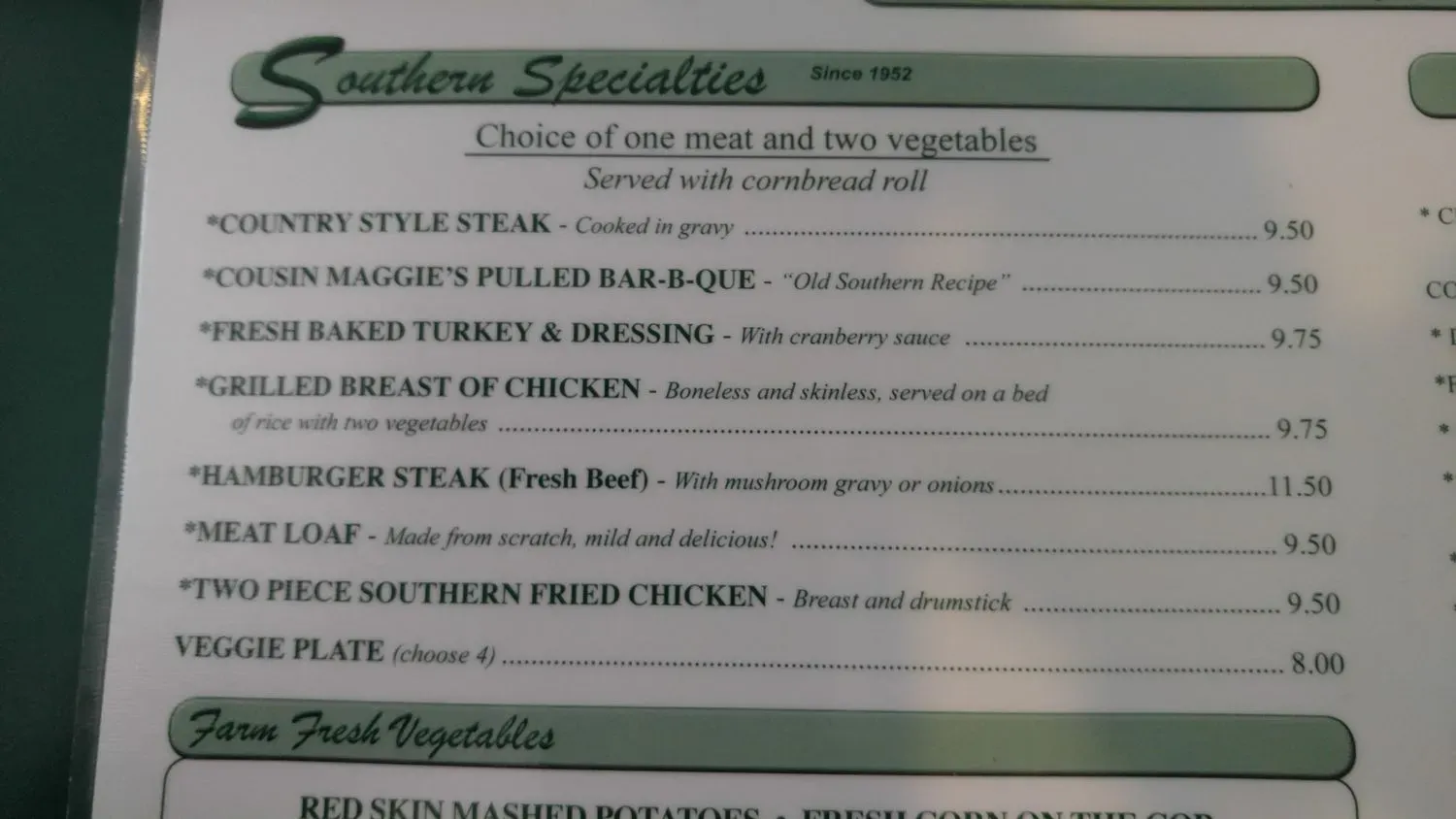 Carver's Maggie Valley Restaurant Since 1952 Menu - Updated November 2025