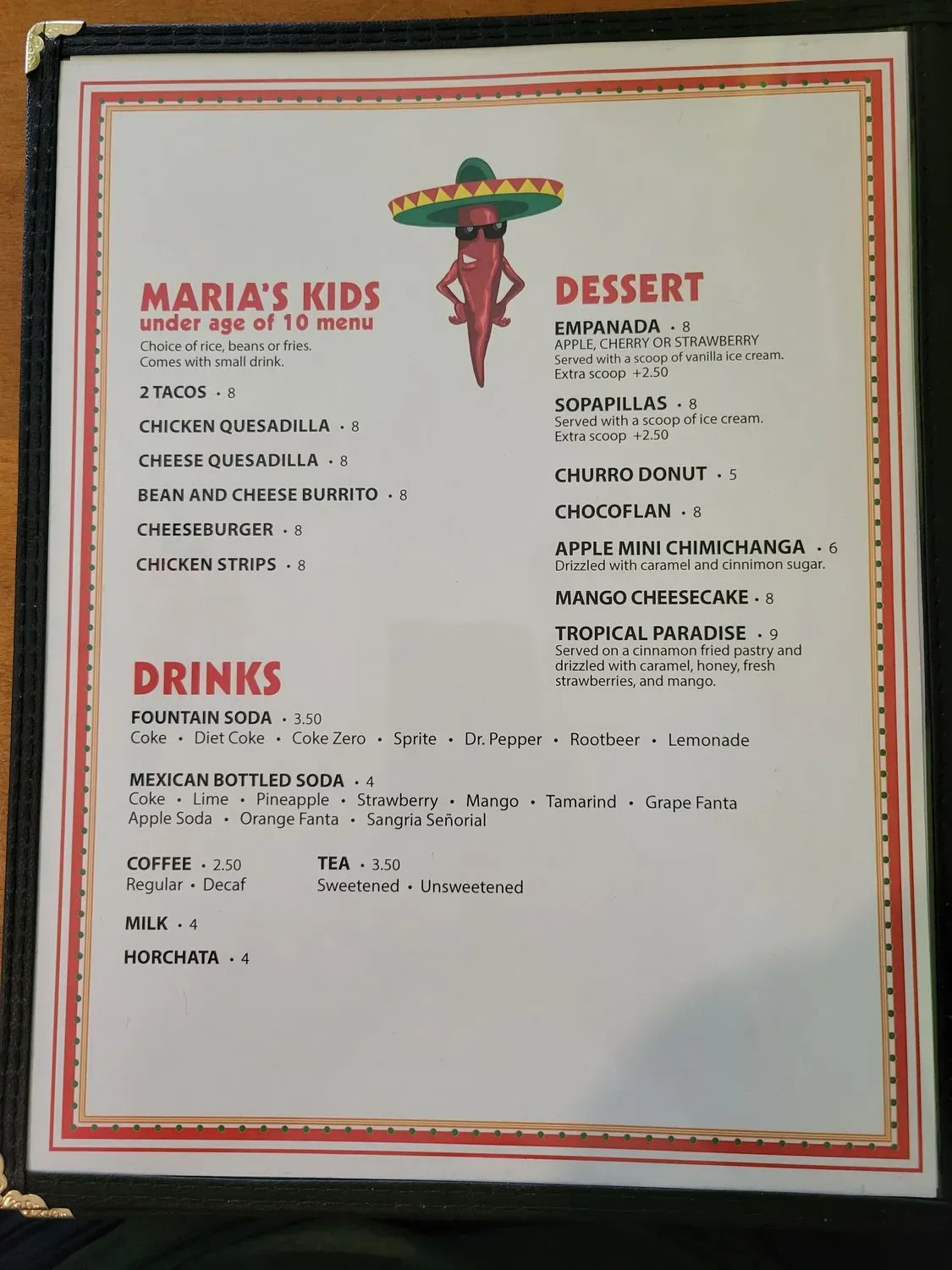 Maria's Mexican Restaurant Menu - Updated November 2025