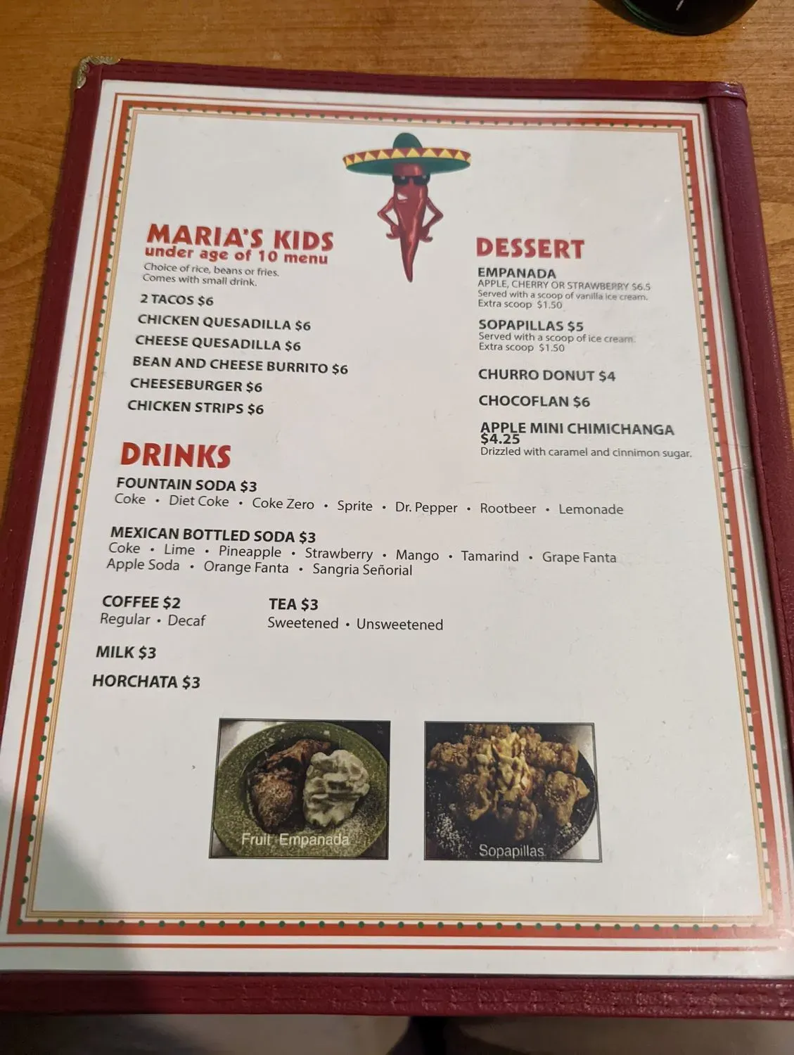 Maria's Mexican Restaurant Menu - Updated November 2025