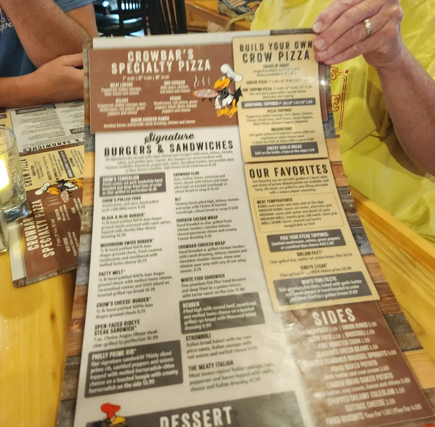 Crowbar Restaurant & Lounge Menu - Updated November 2025