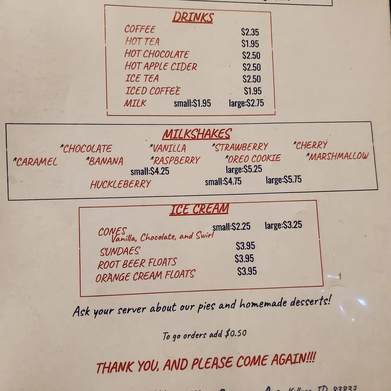 Sam's Restaurant Menu - Updated November 2025