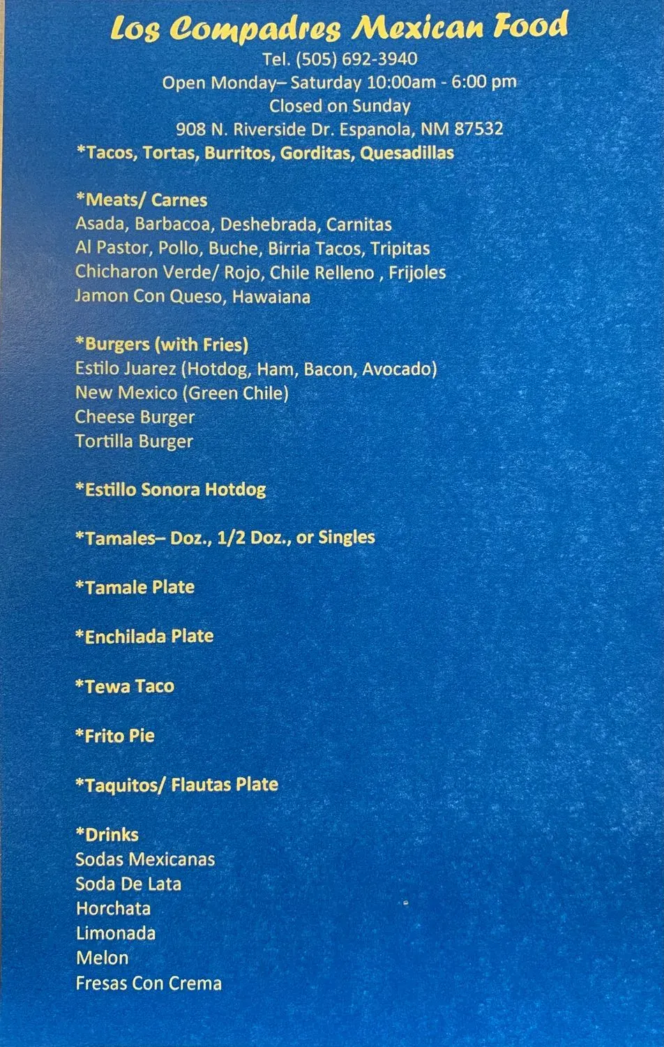 Menu 1