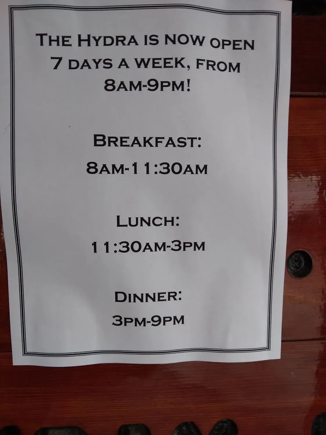 The Hydra Steakhouse Menu - Updated November 2025