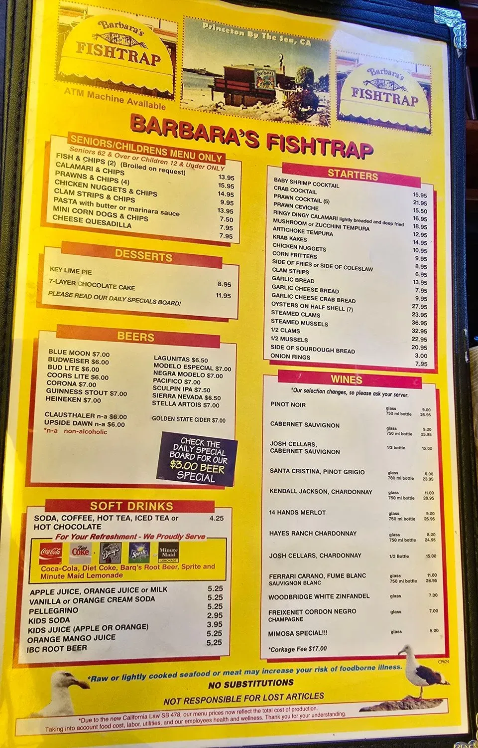 Barbara's Fishtrap Menu - Updated November 2025