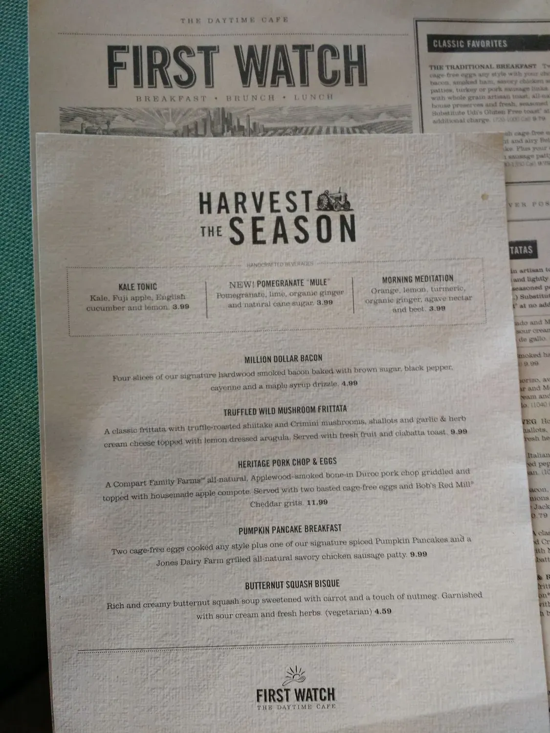 First Watch Menu - Updated November 2025
