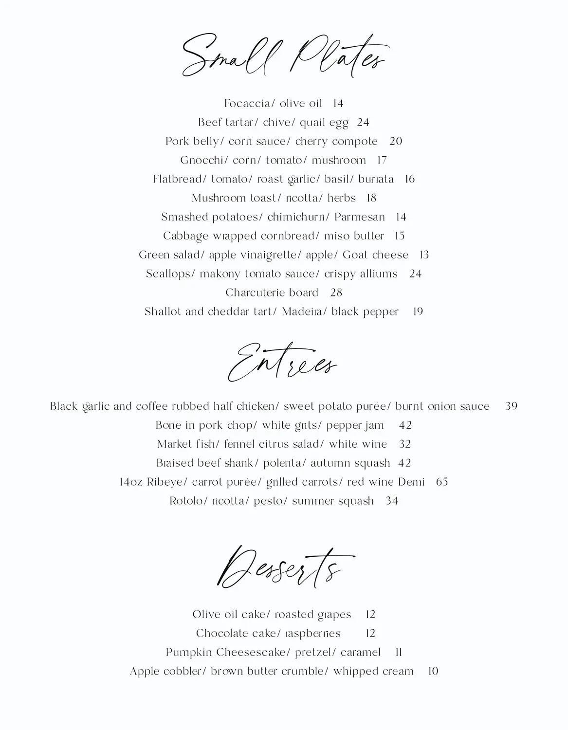 Menu 1