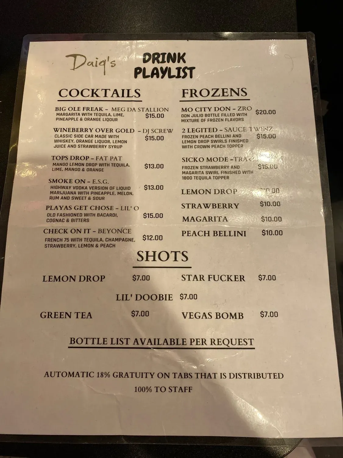 Menu 5