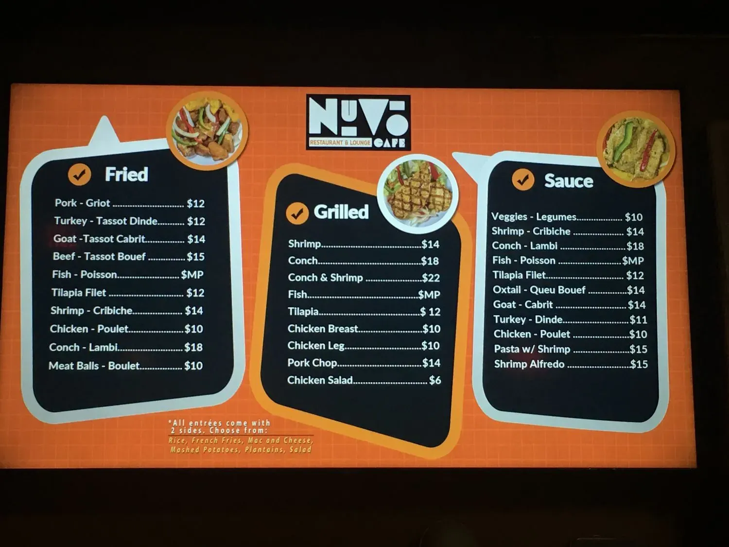 Nuvo Cafe Restaurant & Lounge Menu - Updated November 2025
