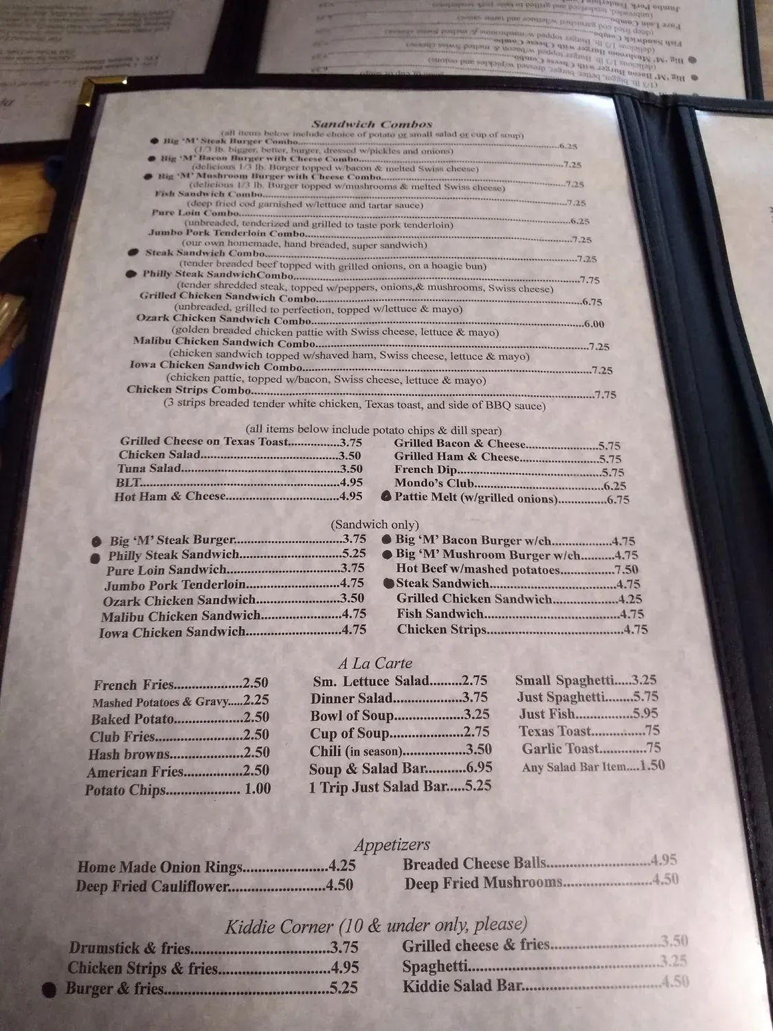 Mondo's Restaurant Menu - Updated November 2025