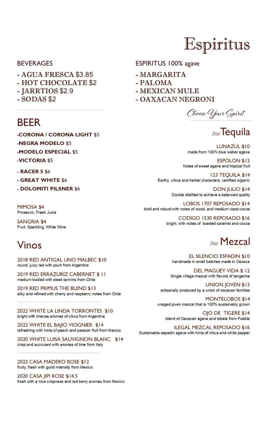 Menu 1