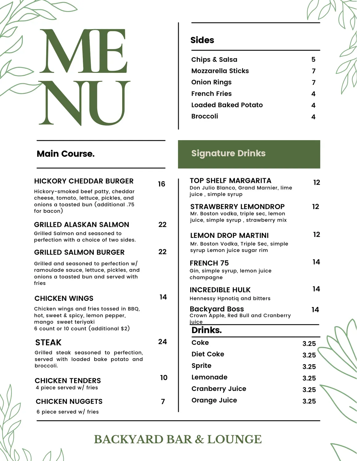 Menu 1