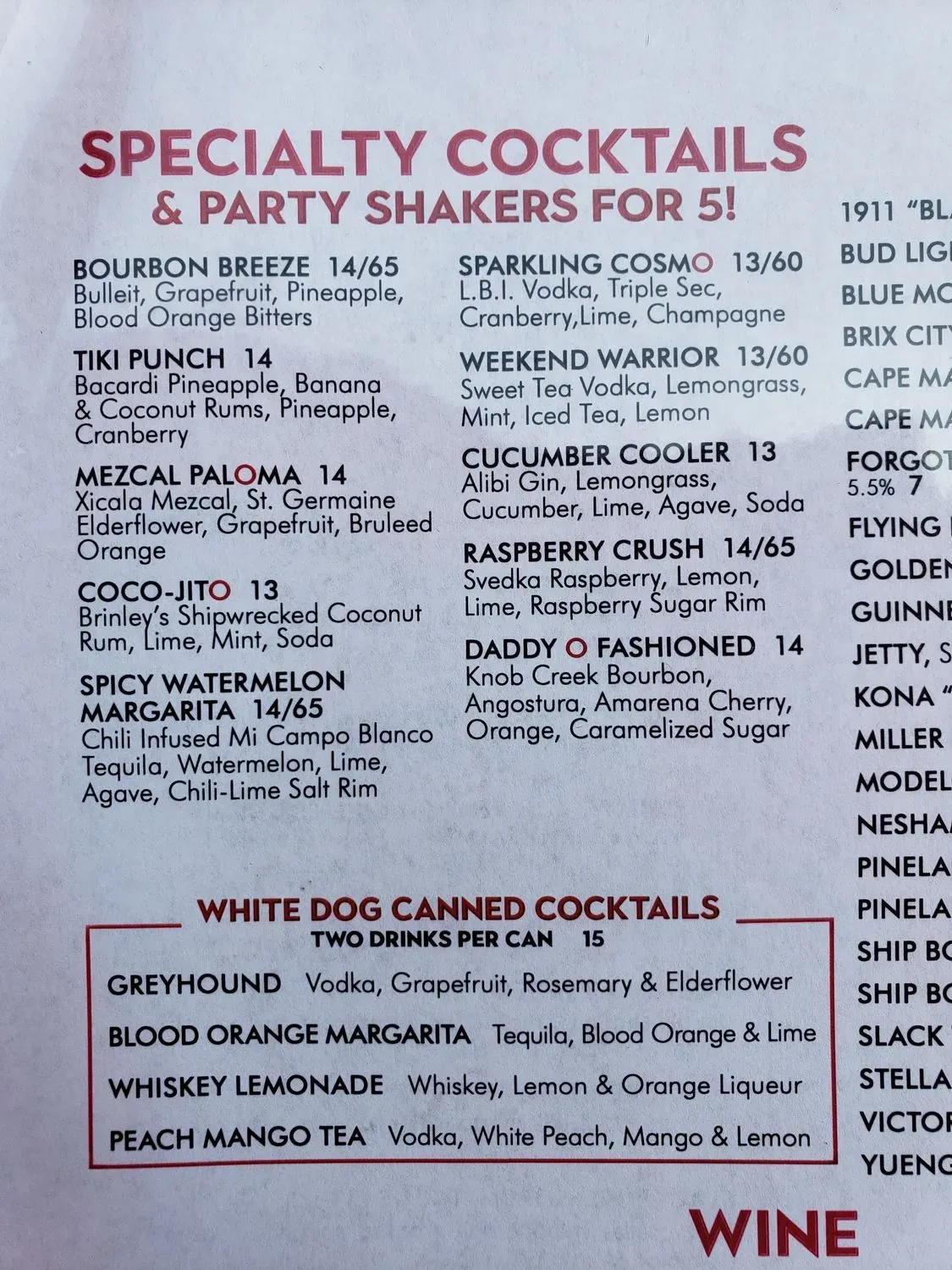 Menu 5