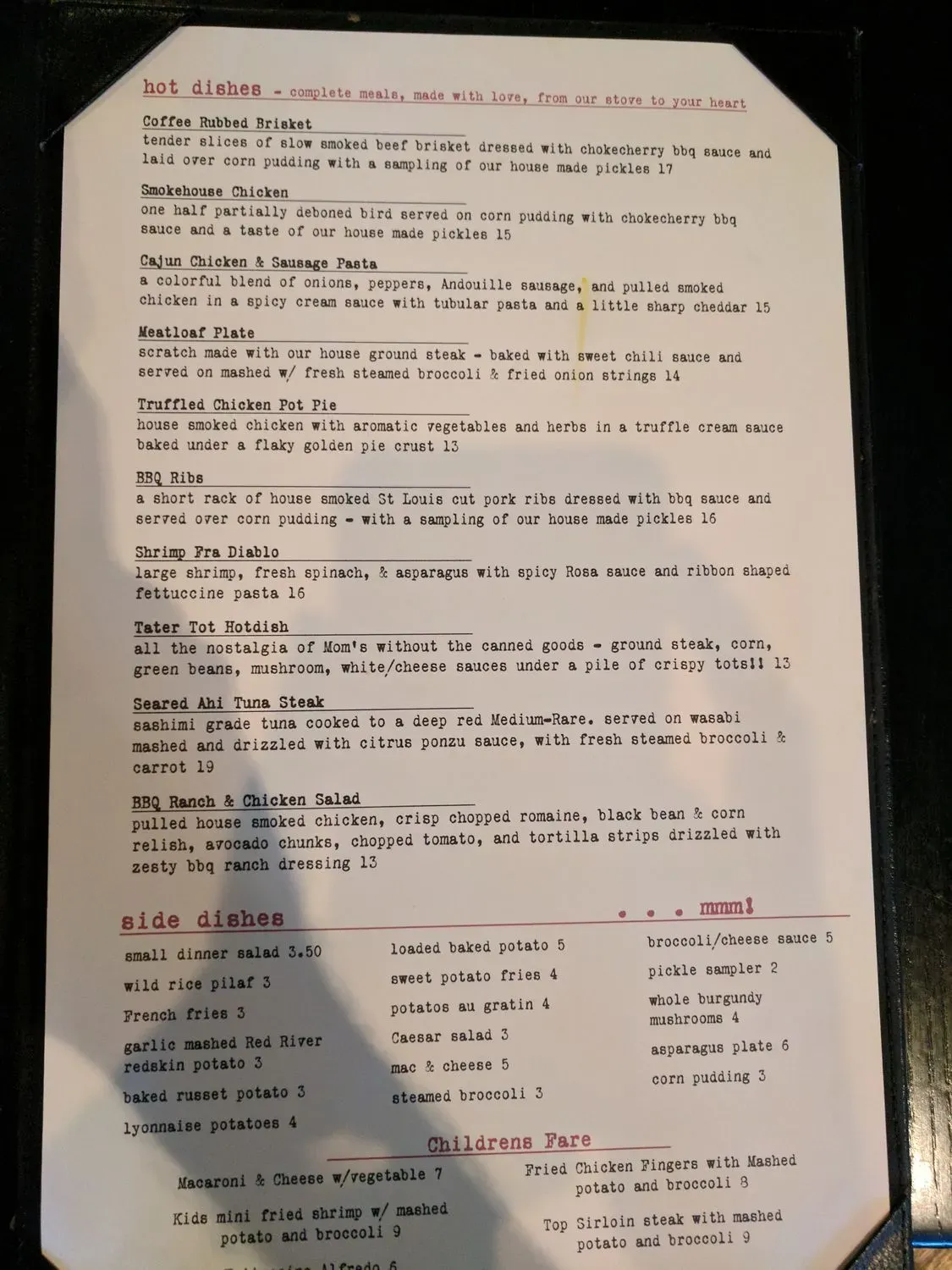 Ranch Steakhouse Menu - Updated November 2025