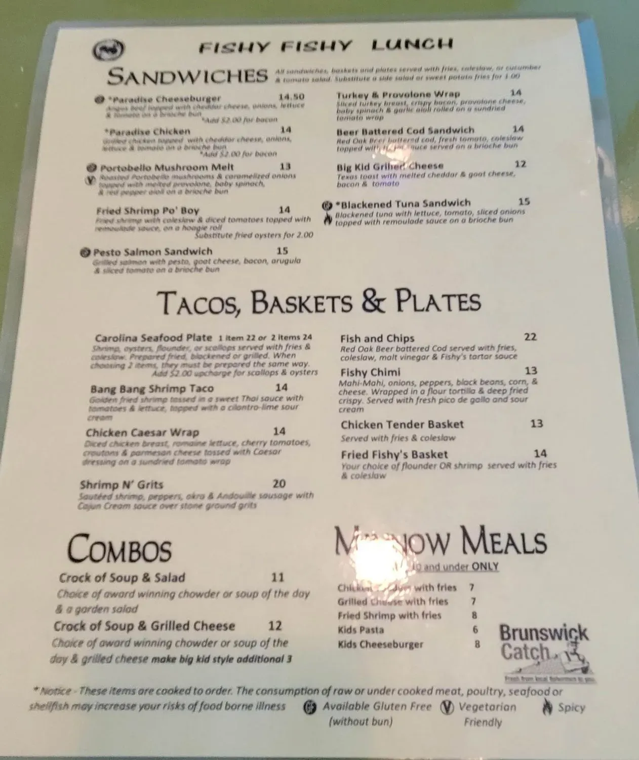 Fishy Fishy Cafe Menu - Updated November 2025