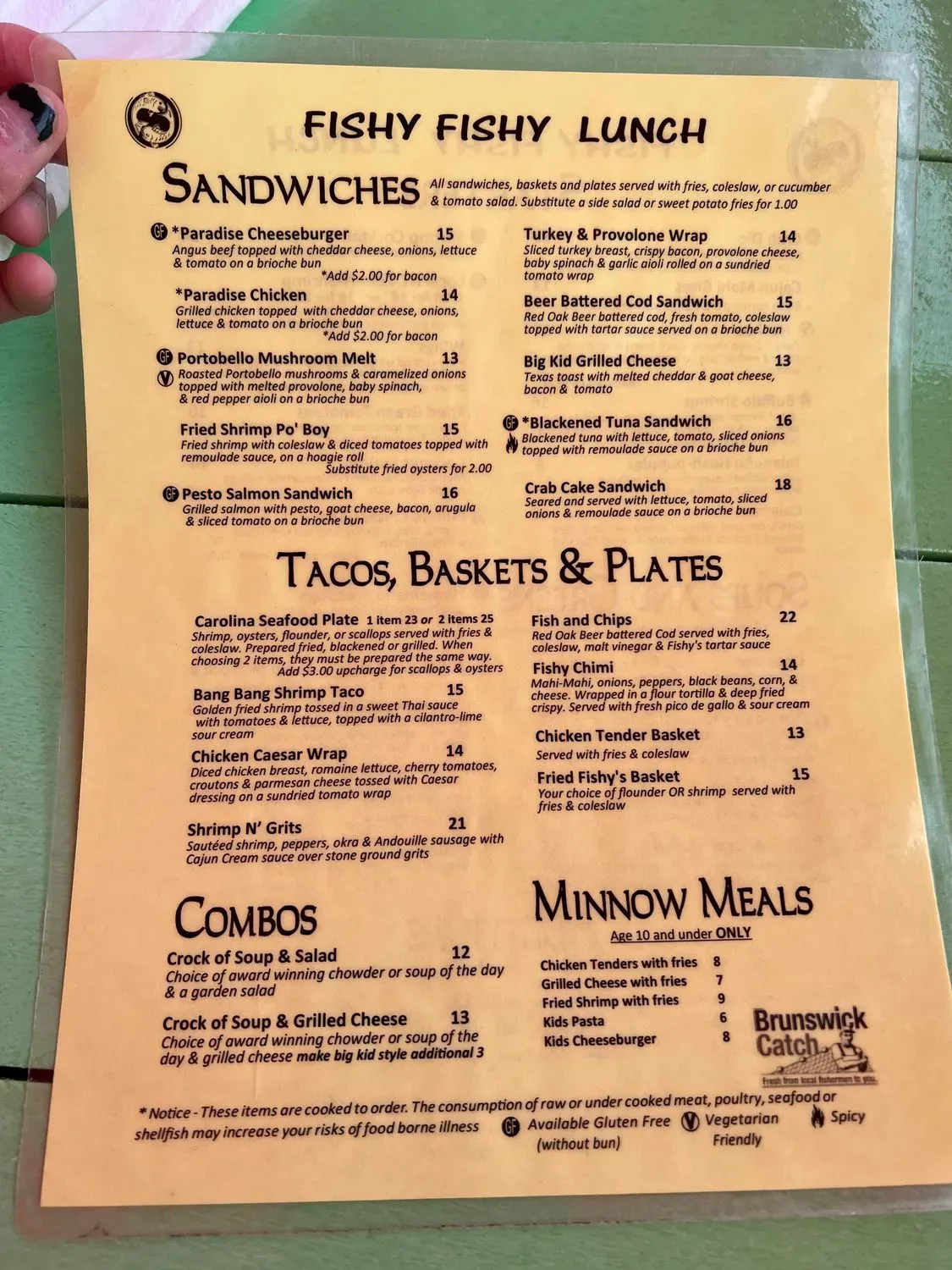Fishy Fishy Cafe Menu - Updated November 2025