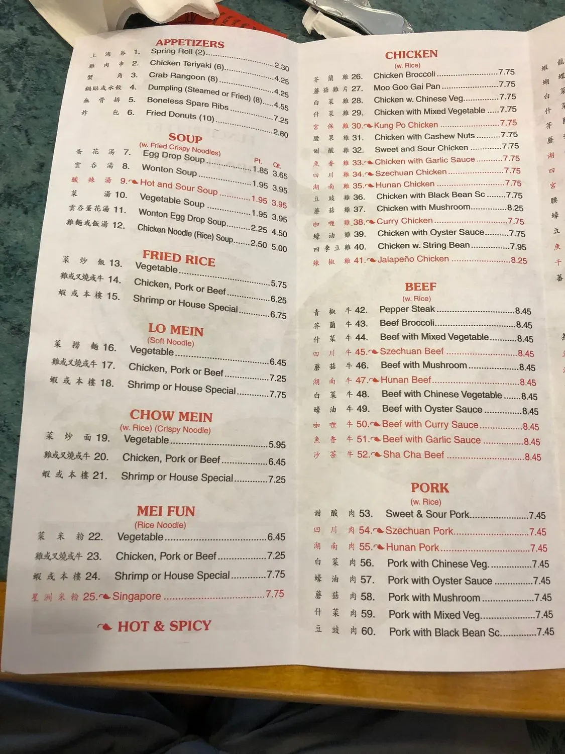 Menu 5