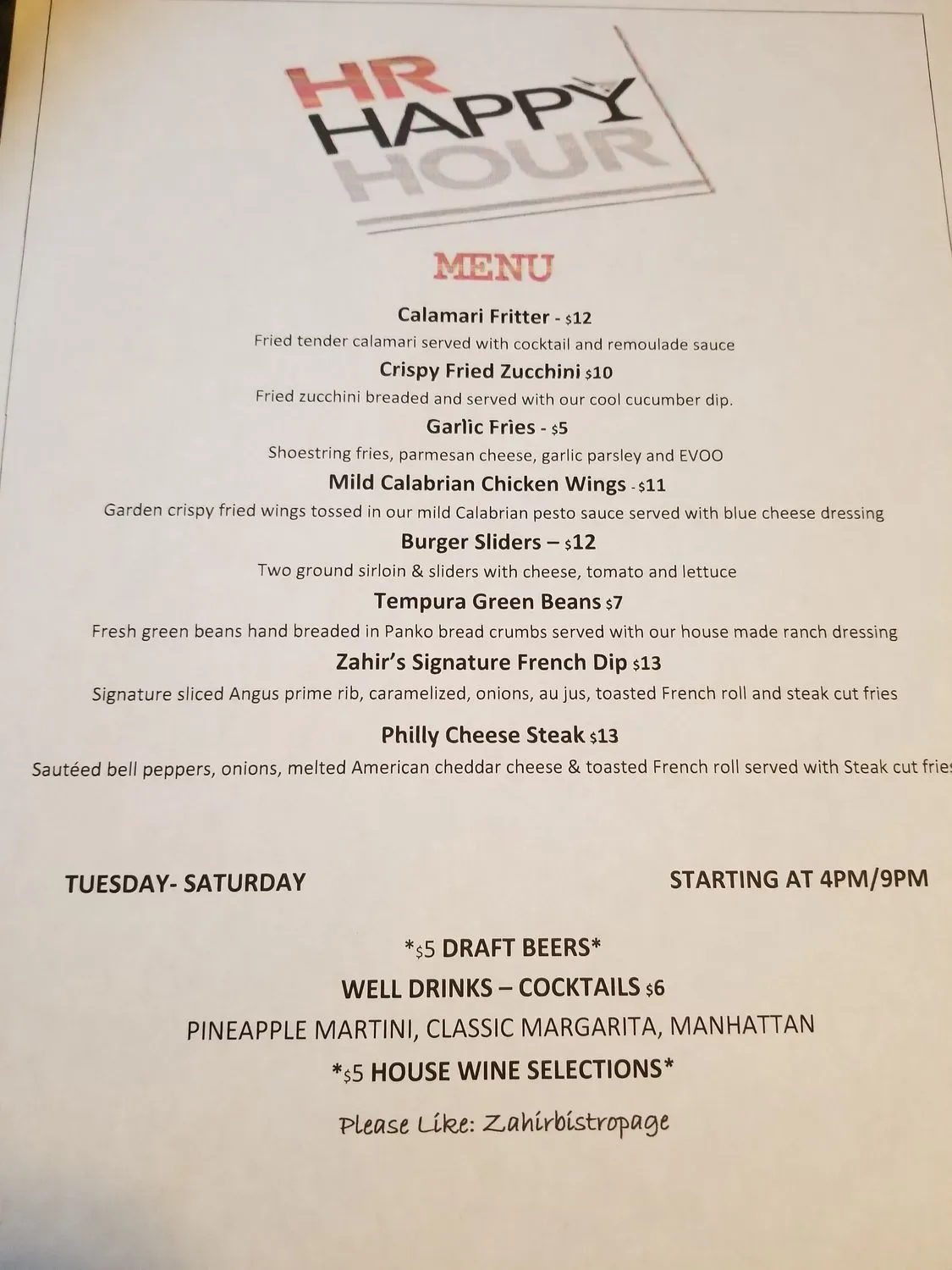 Menu 1