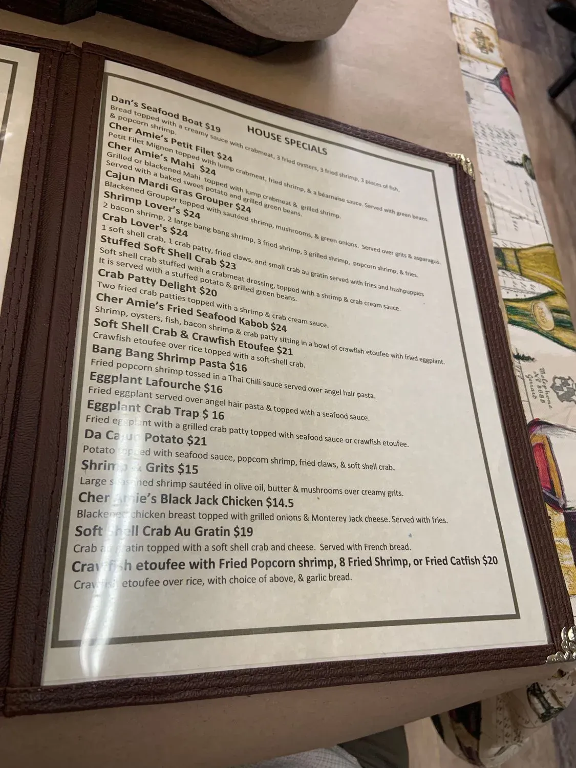 Cher Amie's Seafood Restaurant Menu - Updated October 2025