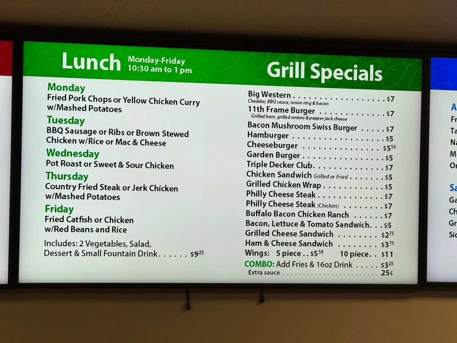 11th Frame Café & Sports Bar Menu - Updated November 2025