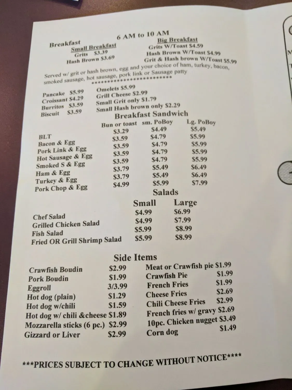 Menu 5