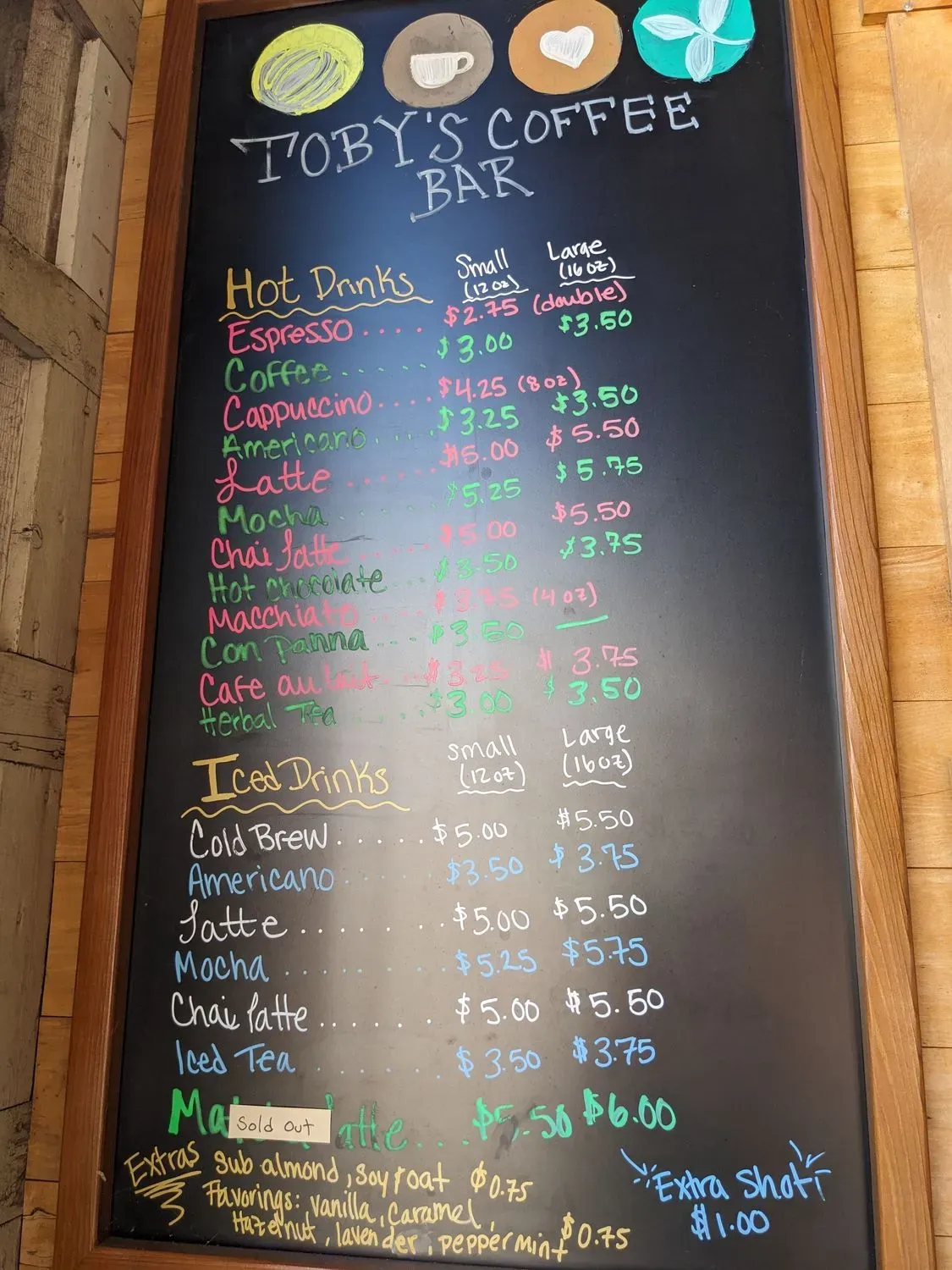 Toby's Coffee Bar Menu - Updated November 2025