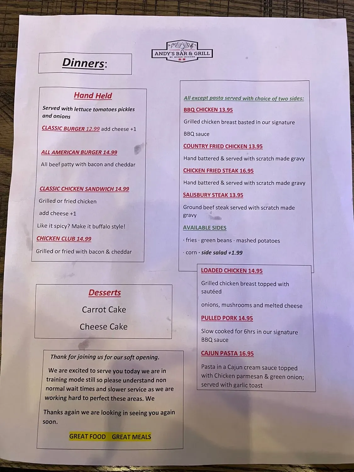 Menu 2