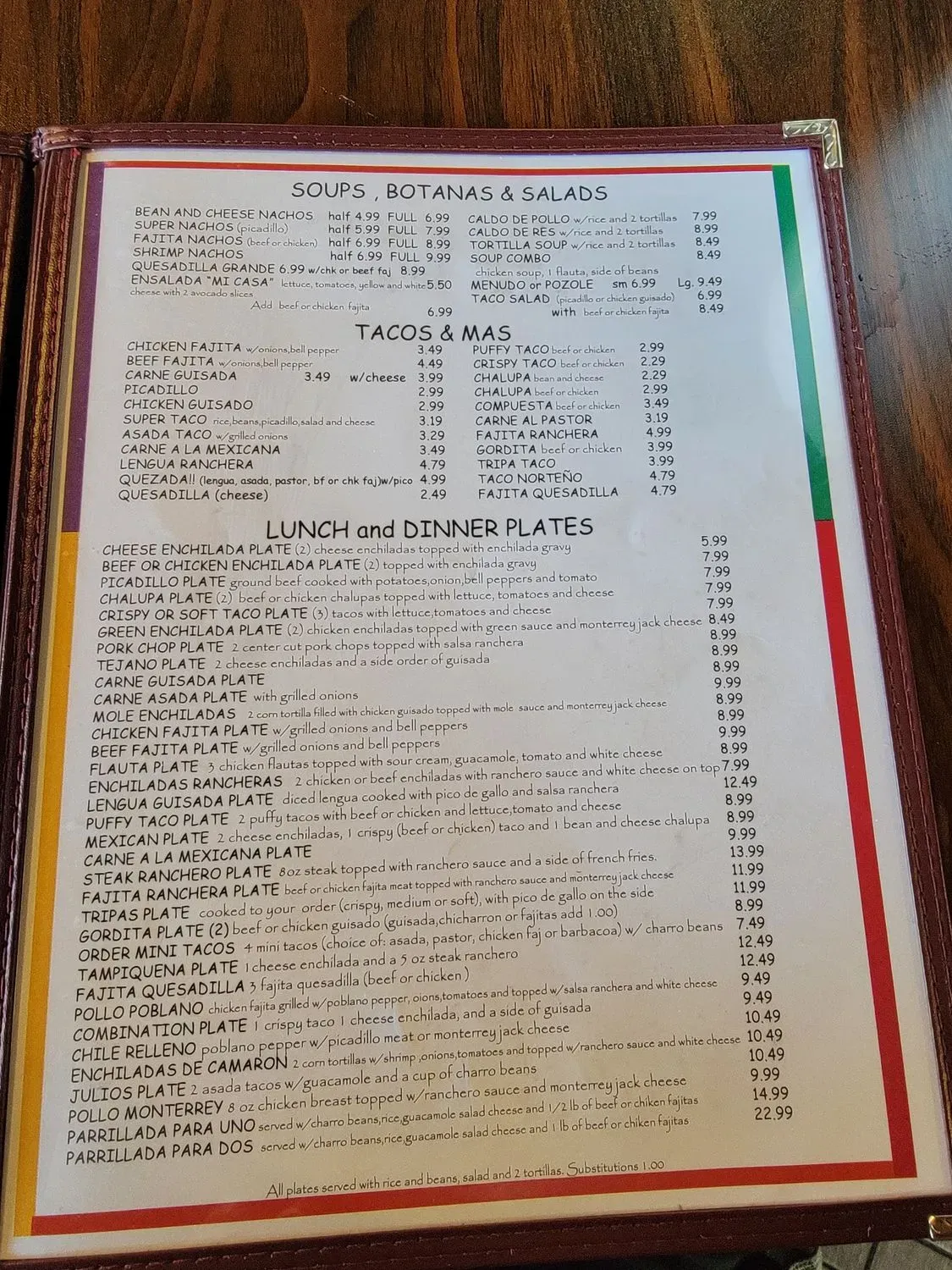 Menu 1