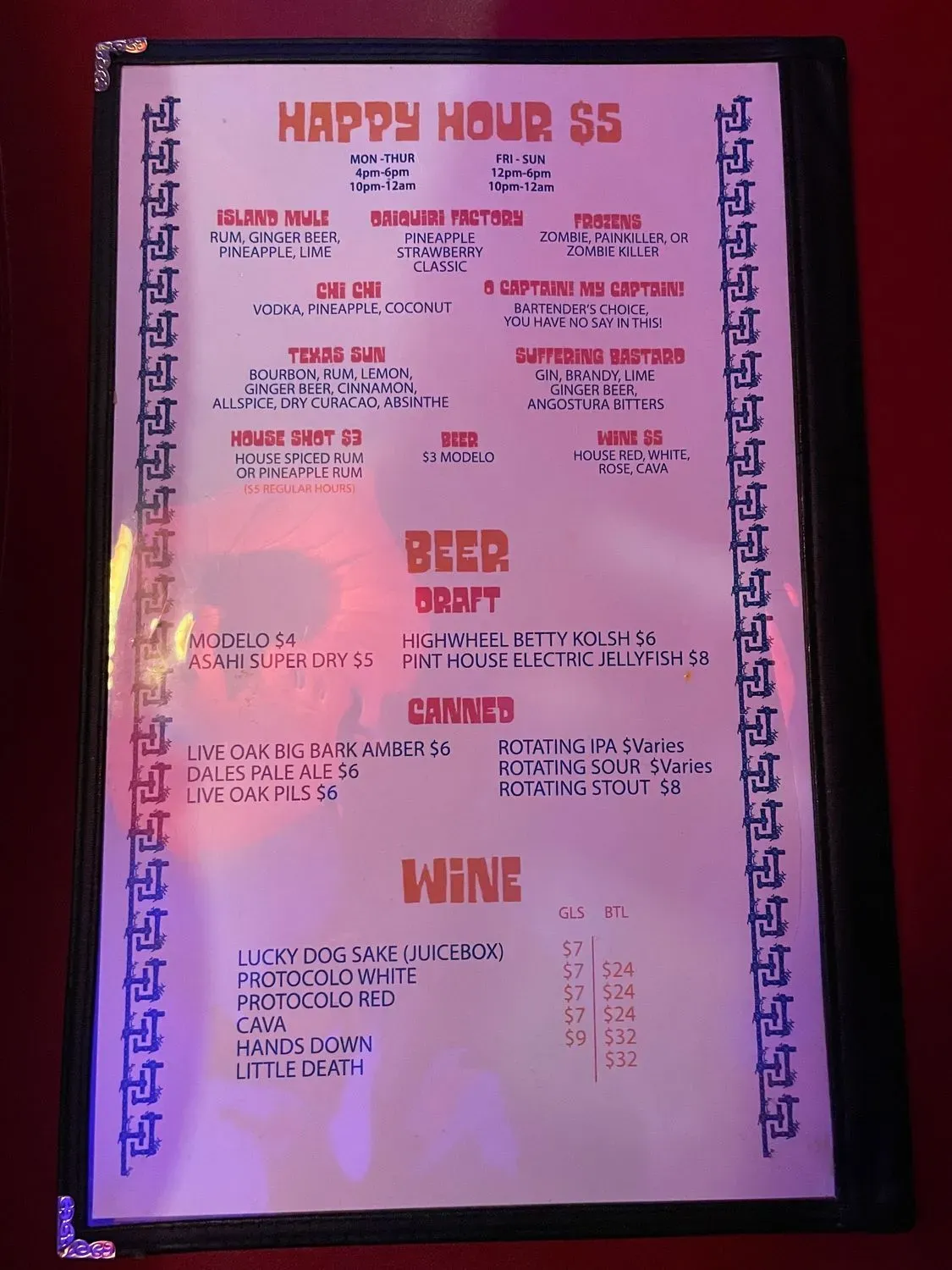 Menu 5