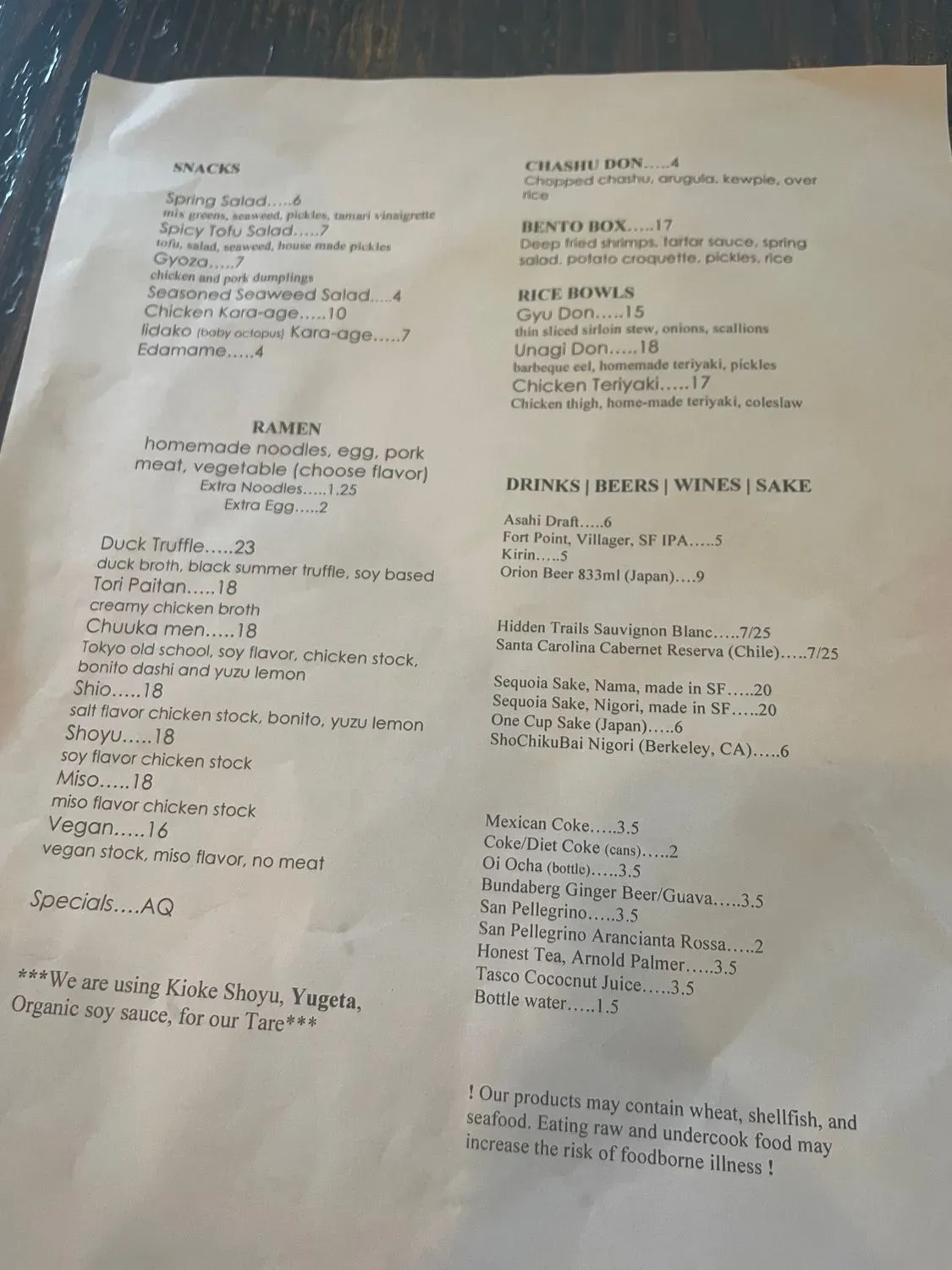 Menu 4