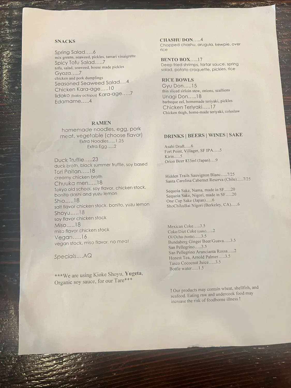 Menu 2