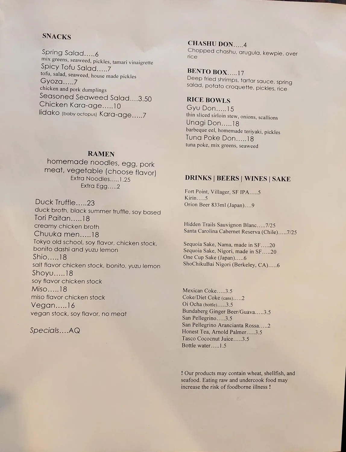 Menu 1