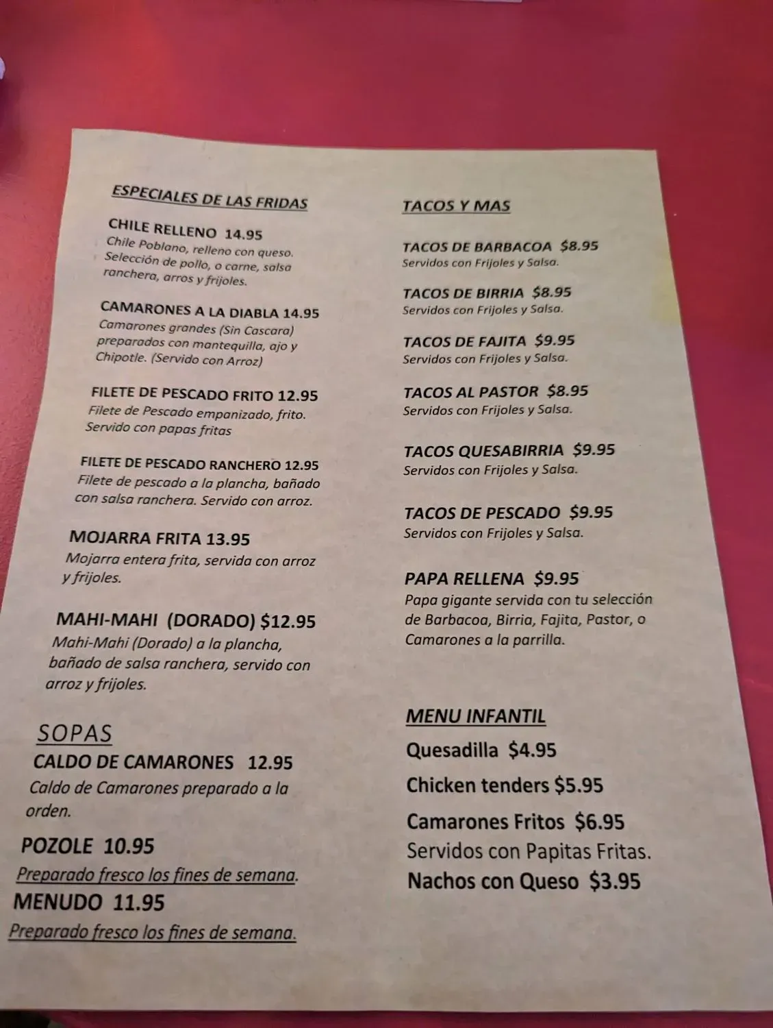 Menu 1