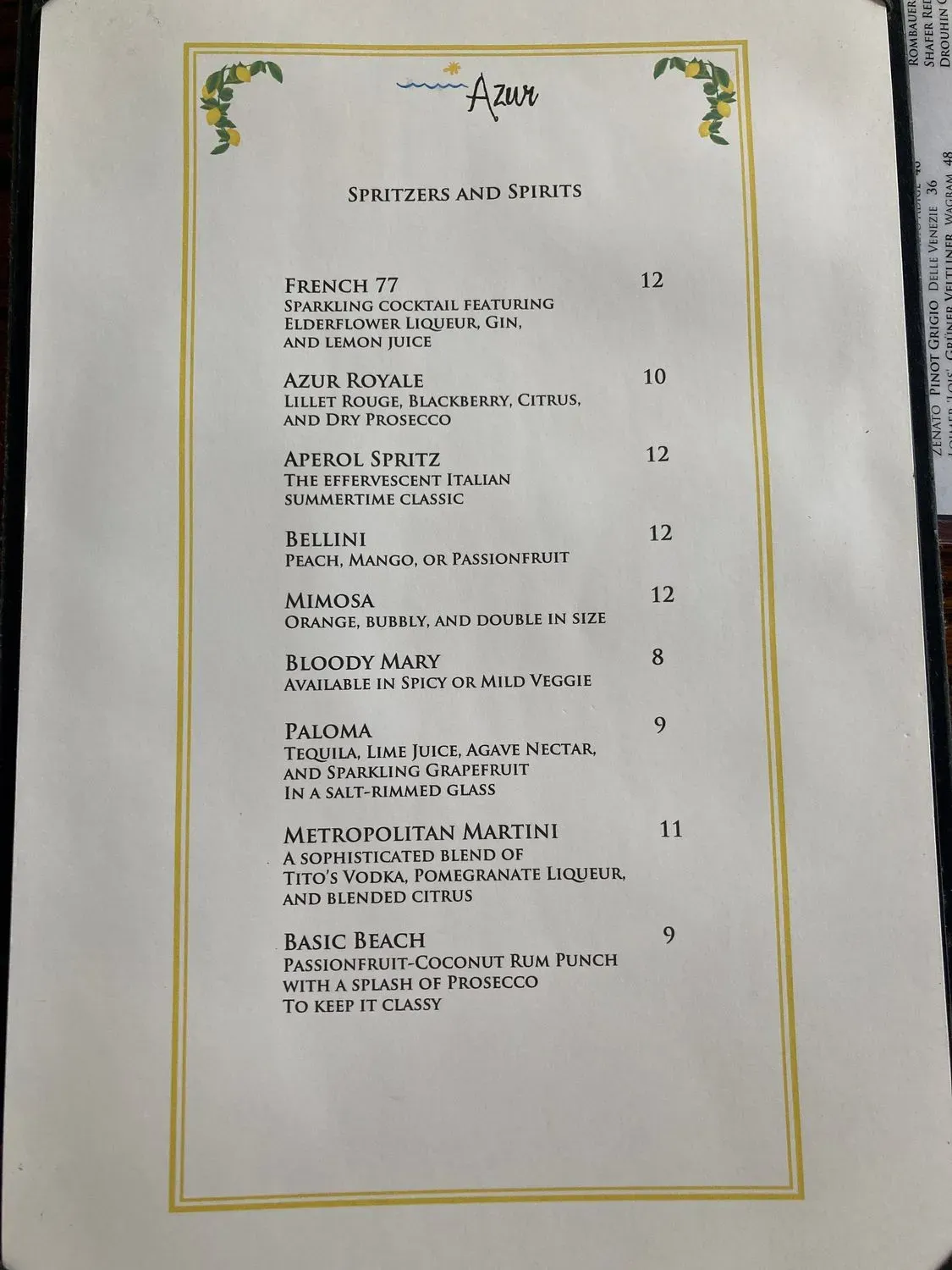 Menu 5