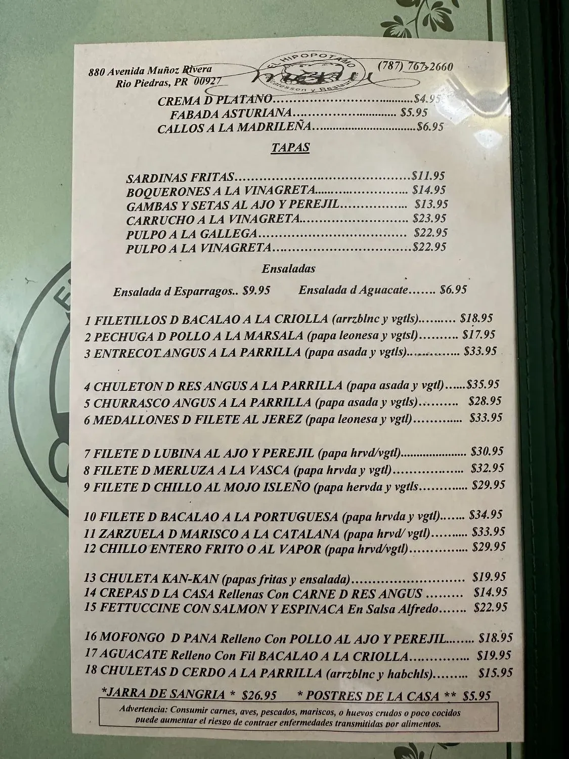 Menu 1