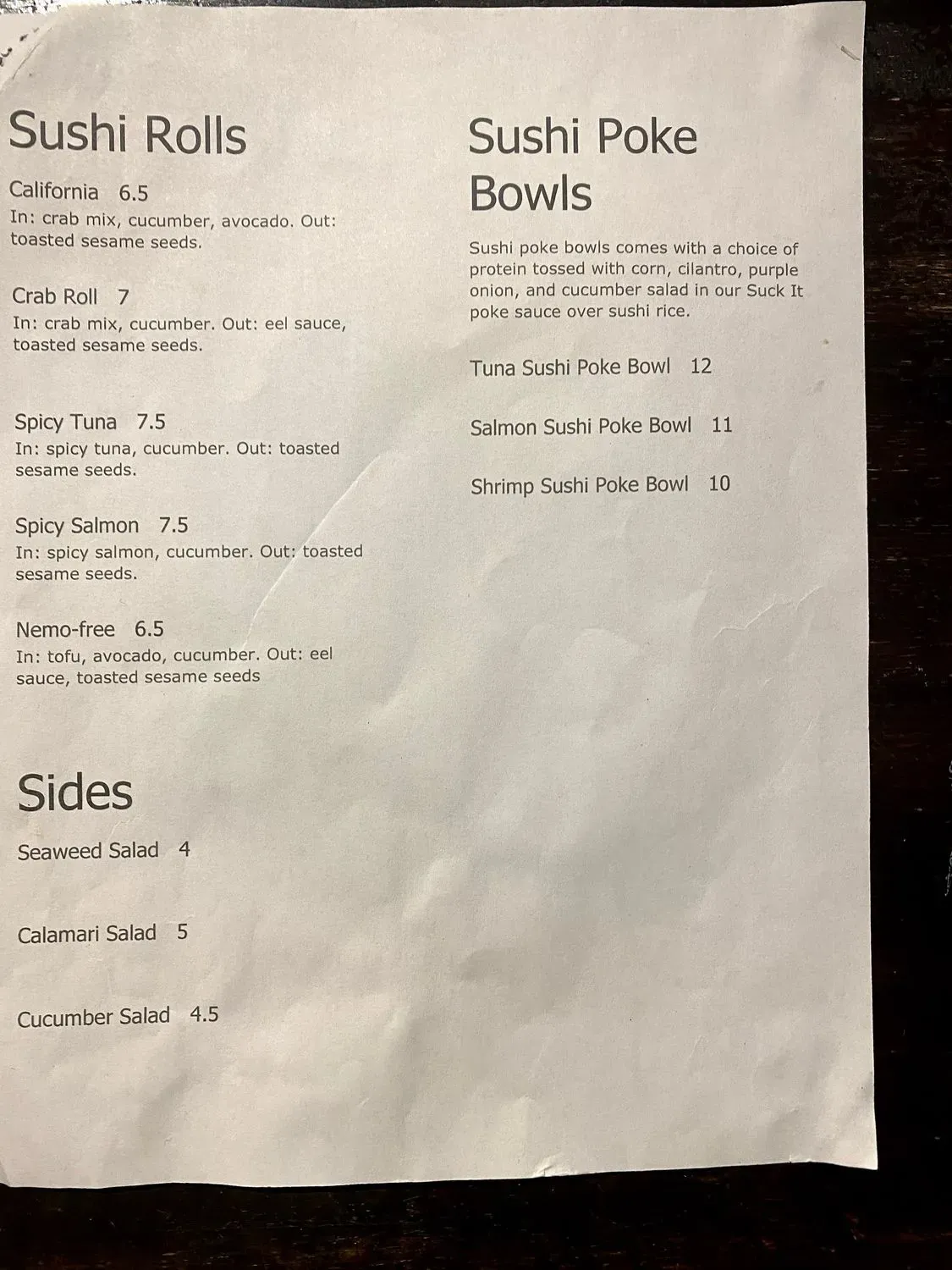 Menu 5