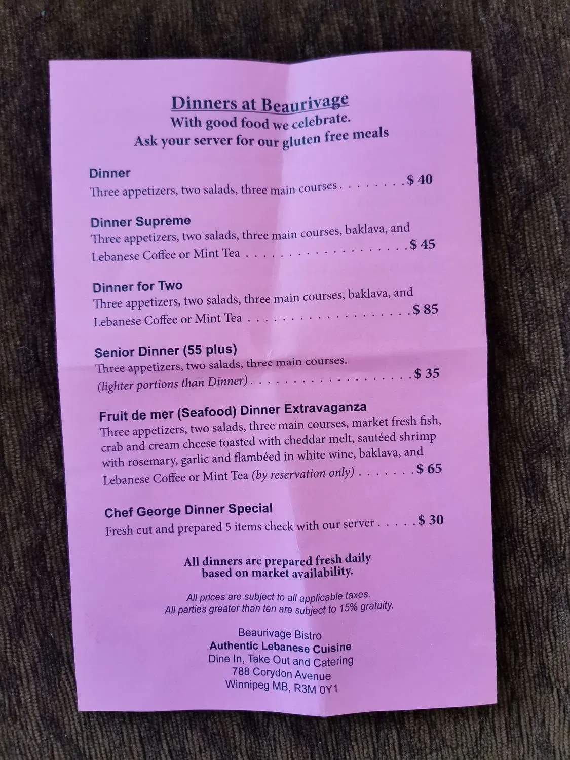 Menu 5