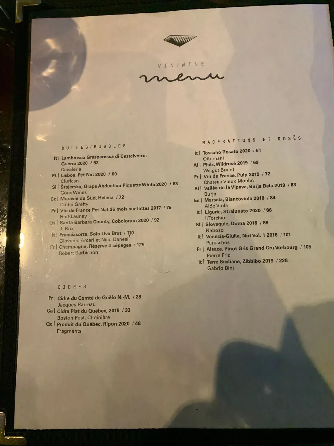 Menu 2