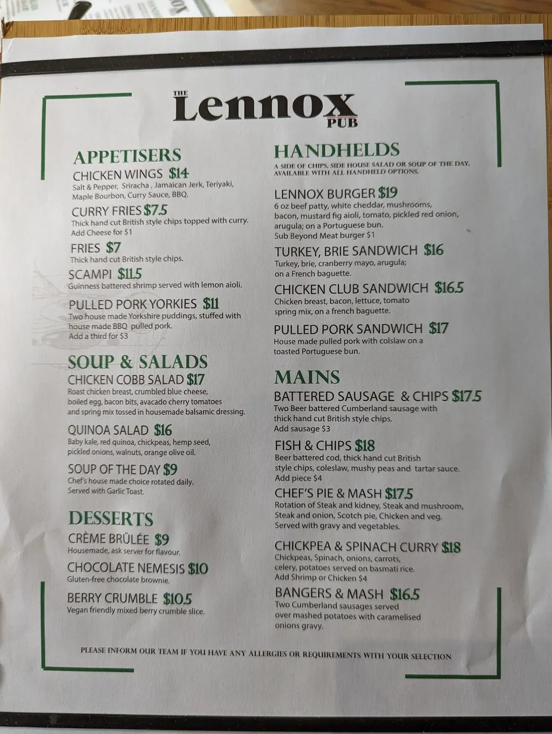 Menu 4