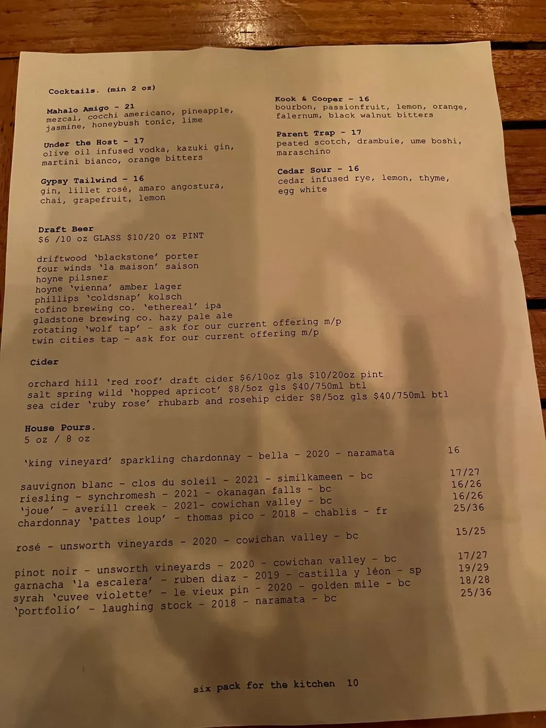 Menu 6