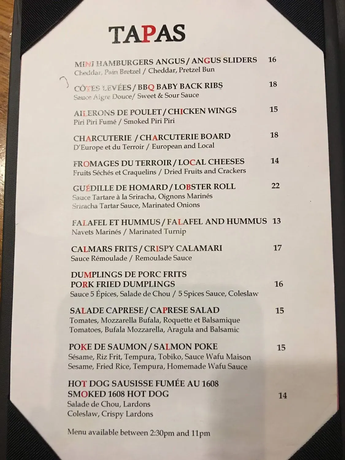 Menu 5