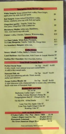 The Boardwalk Restaurant Menu | Lund, BC | Checkle