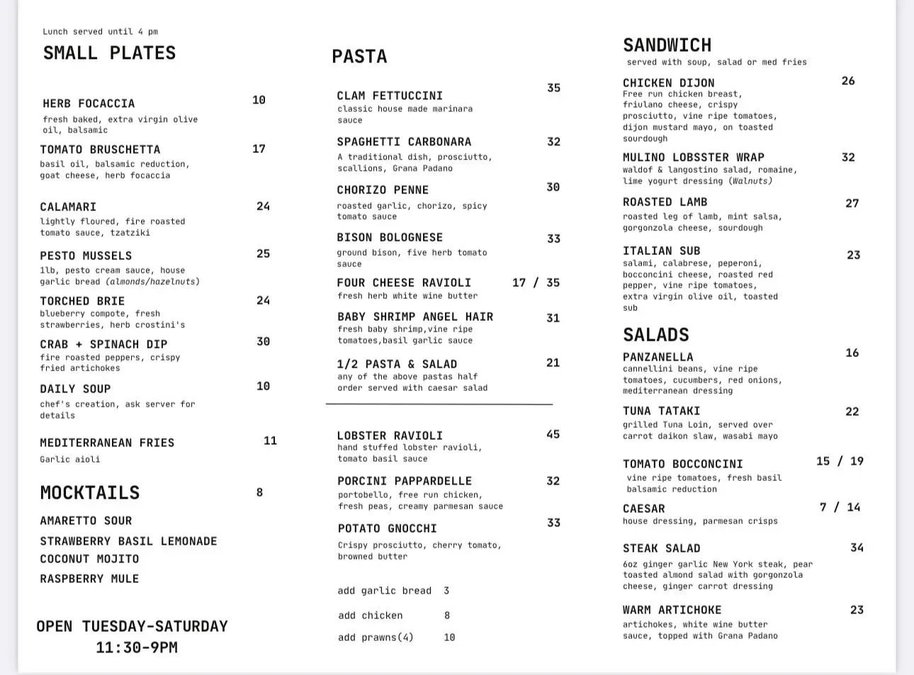 Menu 1