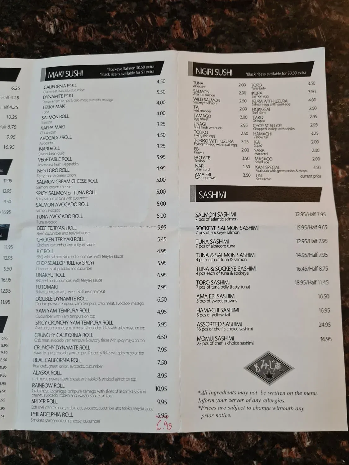 Menu 5