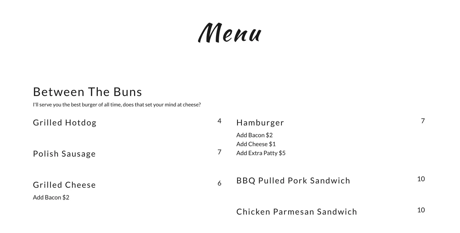 Menu 1