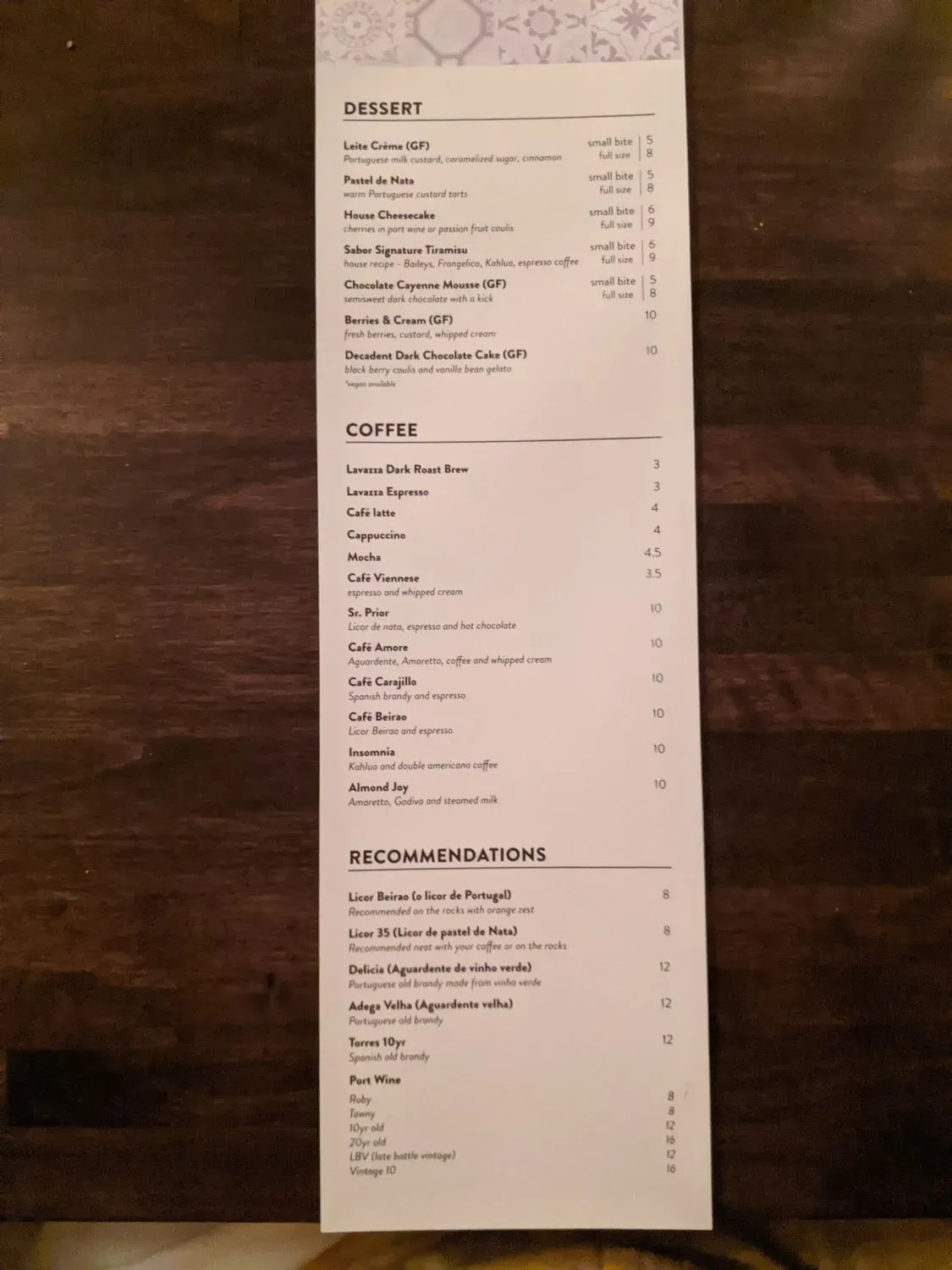 Menu 5