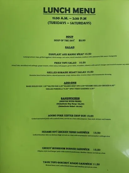 Menu 5