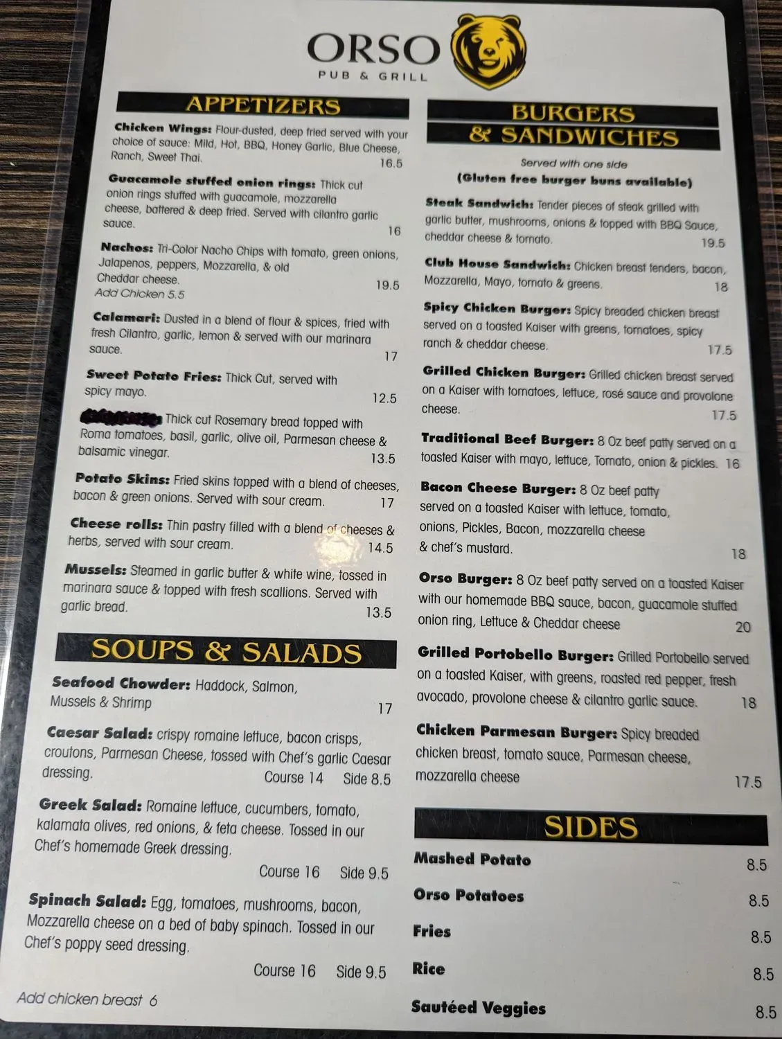 Menu 1