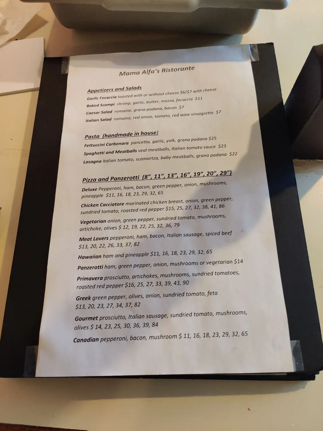 Menu 1