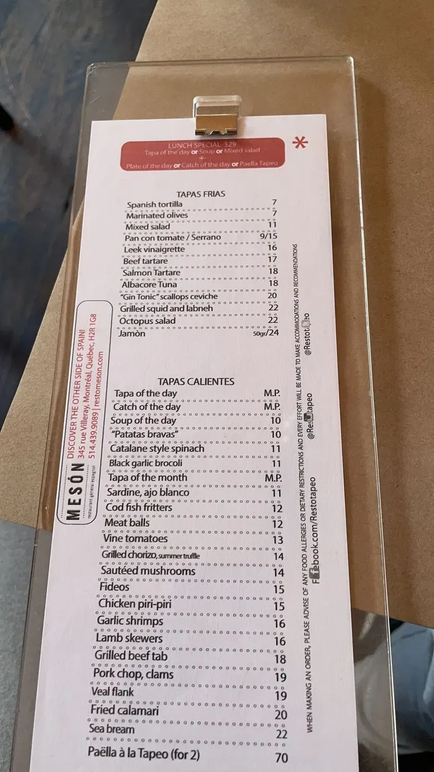 Menu 1